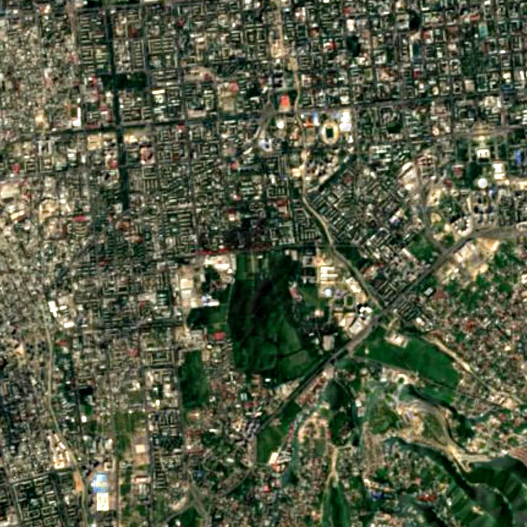 Almaty Botanical Garden seen from above (Sentinel-2)