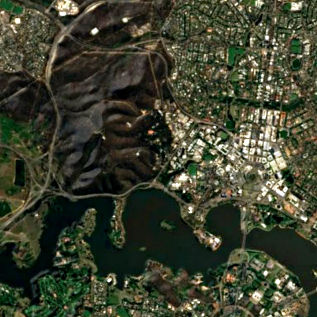 Australian National Botanic Gardens seen from above (Sentinel-2)