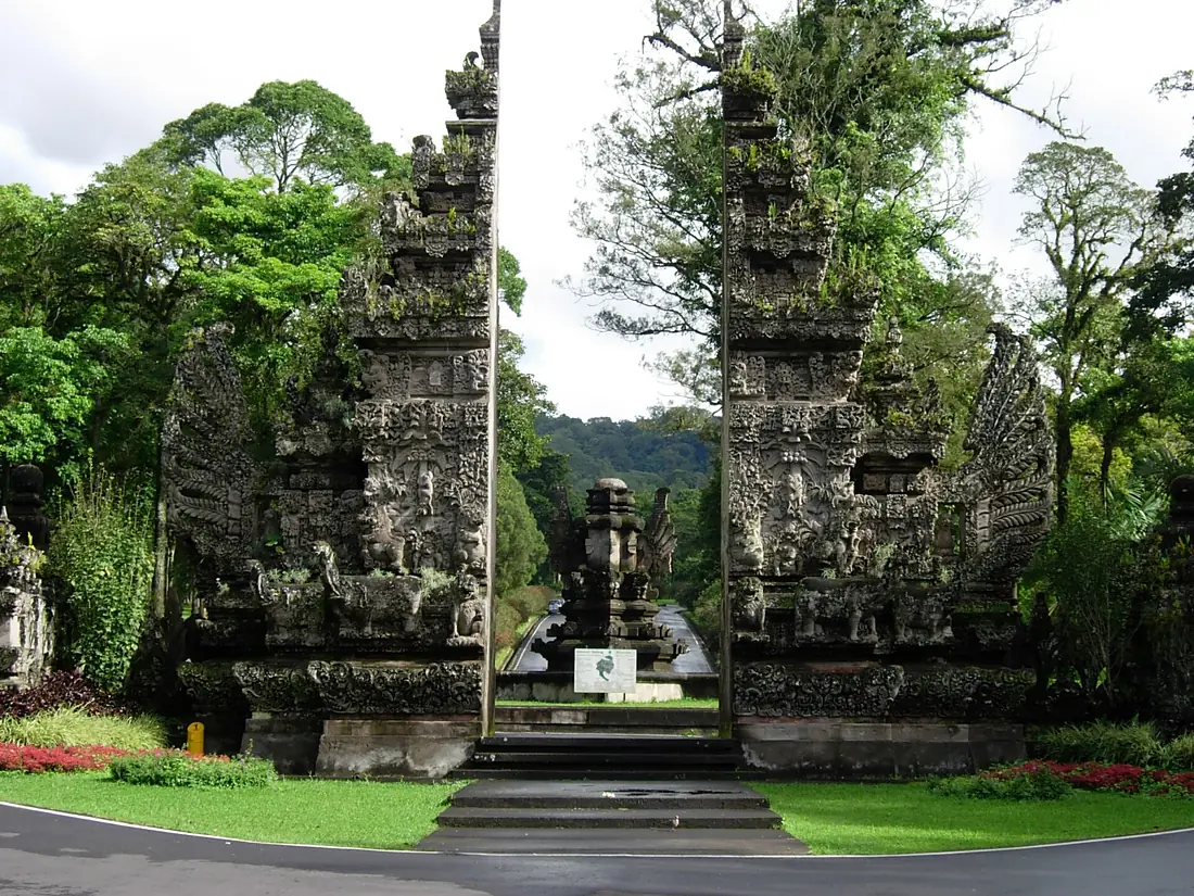 Bali Botanic Garden entrance gate Indonesia