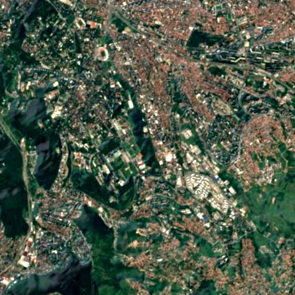 Banjica Forest seen from above (Sentinel-2)