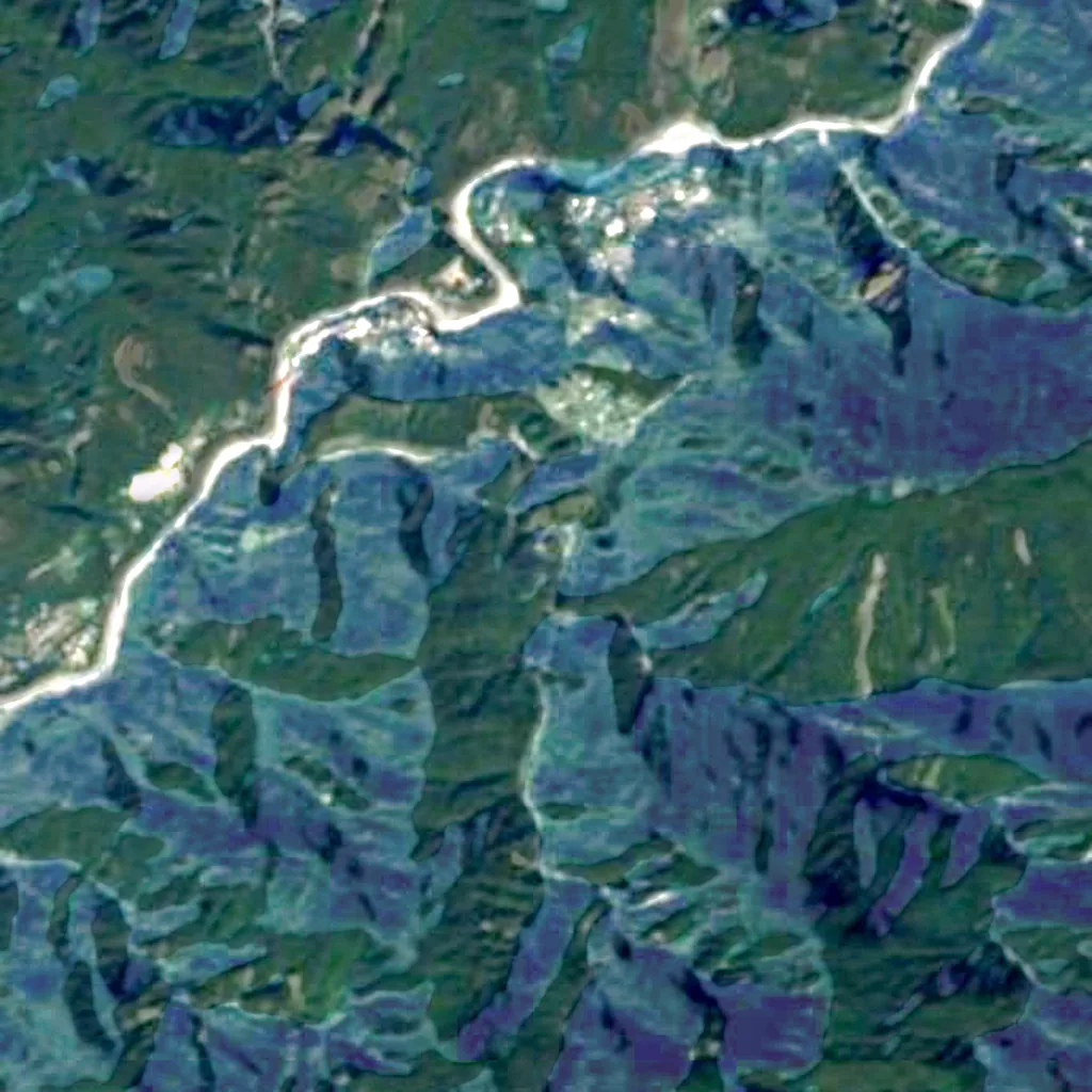 Basianshan National Forest Recreation Area seen from above (Sentinel-2)