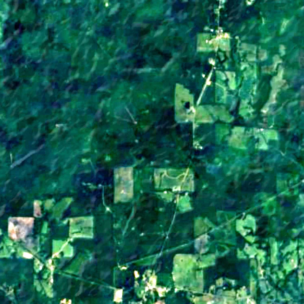 Bienville National Forest seen from above (Sentinel-2)