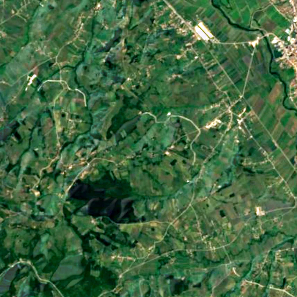 Bukoshi Oak seen from above (Sentinel-2)
