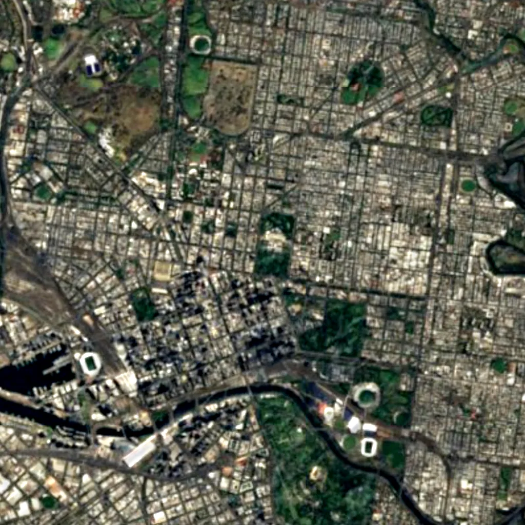Carlton Gardens seen from above (Sentinel-2)