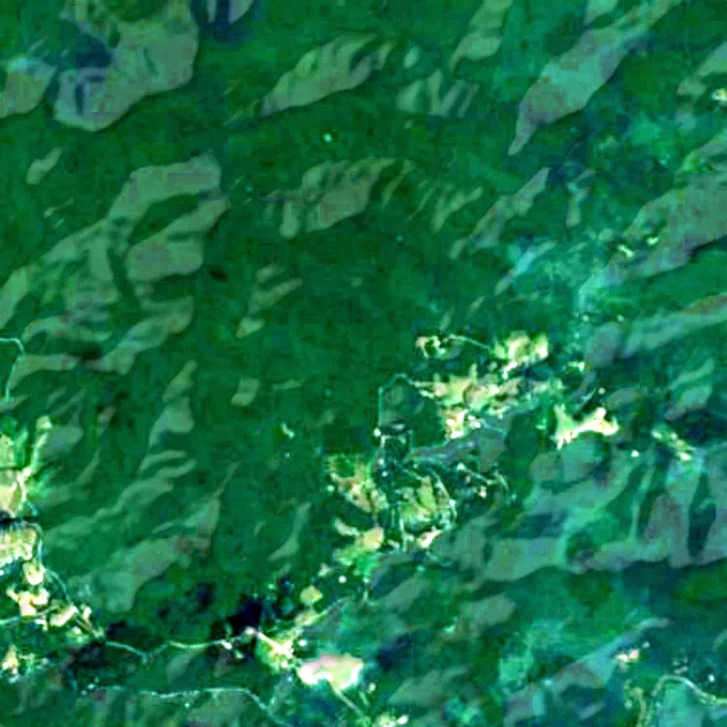 Chattahoochee–Oconee National Forest seen from above (Sentinel-2)