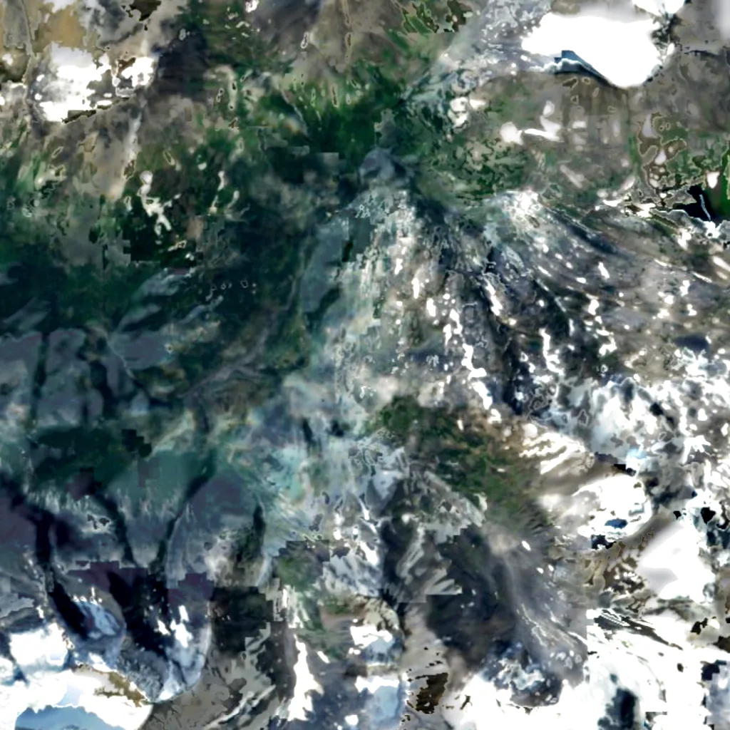 Chugach National Forest seen from above (Sentinel-2)