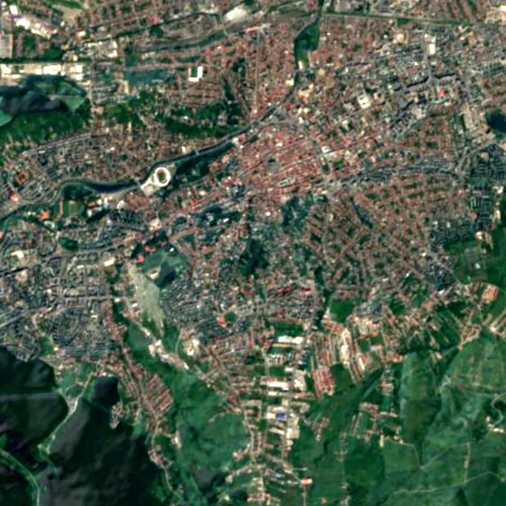 Cluj-Napoca Botanical Garden seen from above (Sentinel-2)