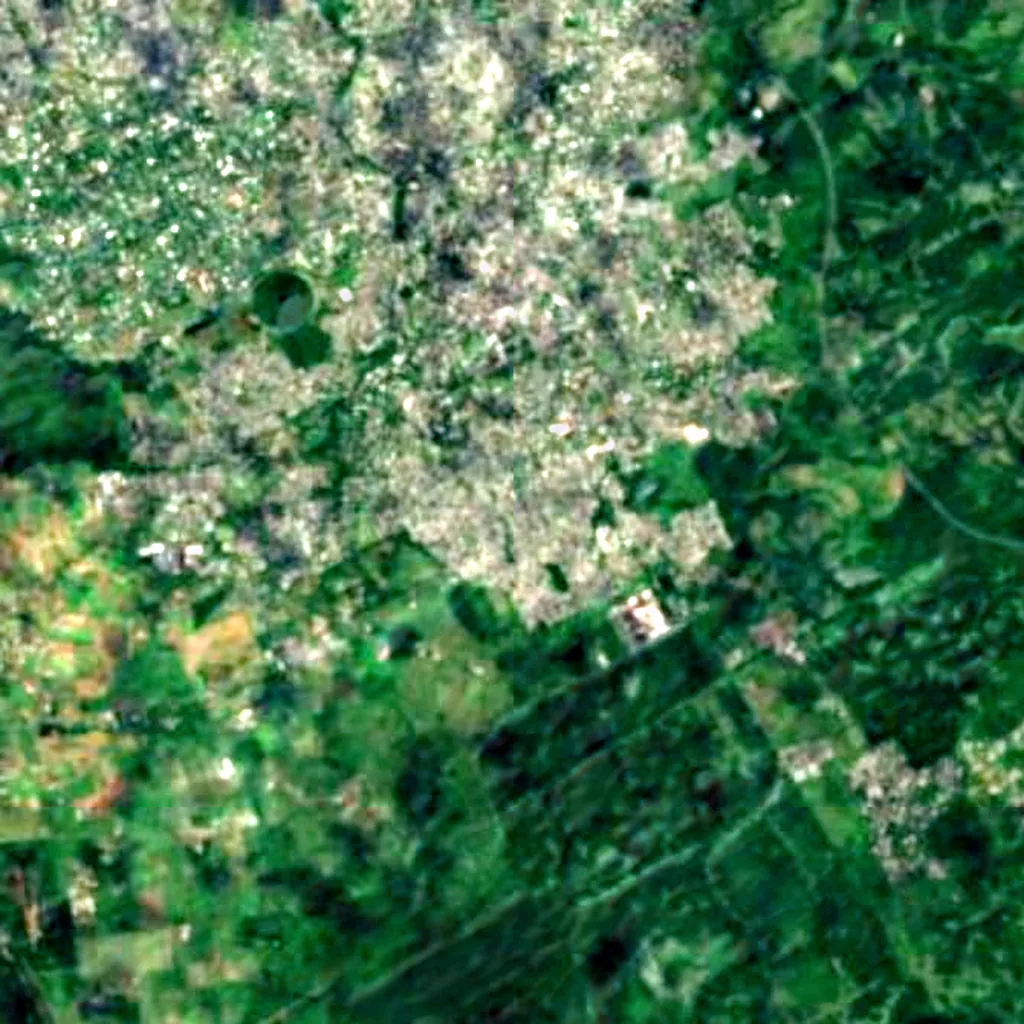 Curepipe Botanic Gardens seen from above (Sentinel-2)