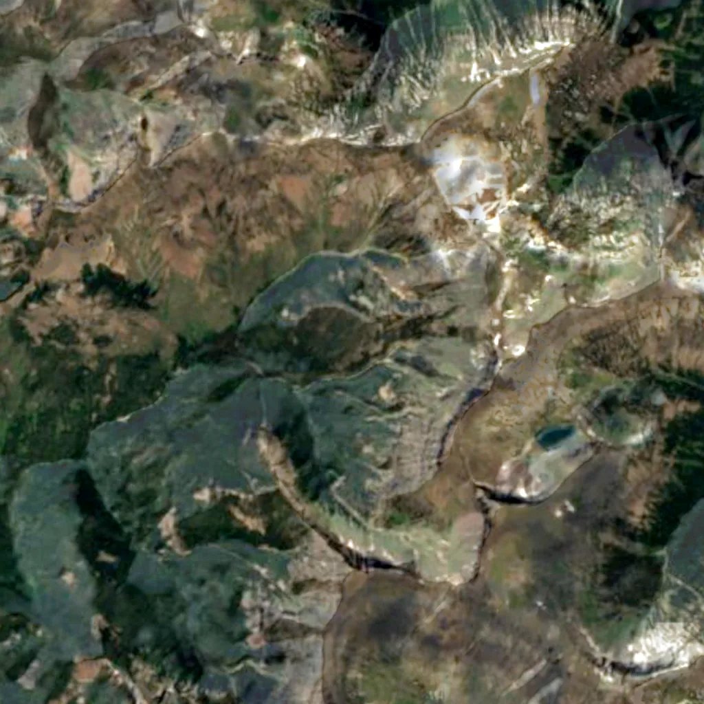 Gallatin National Forest seen from above (Sentinel-2)