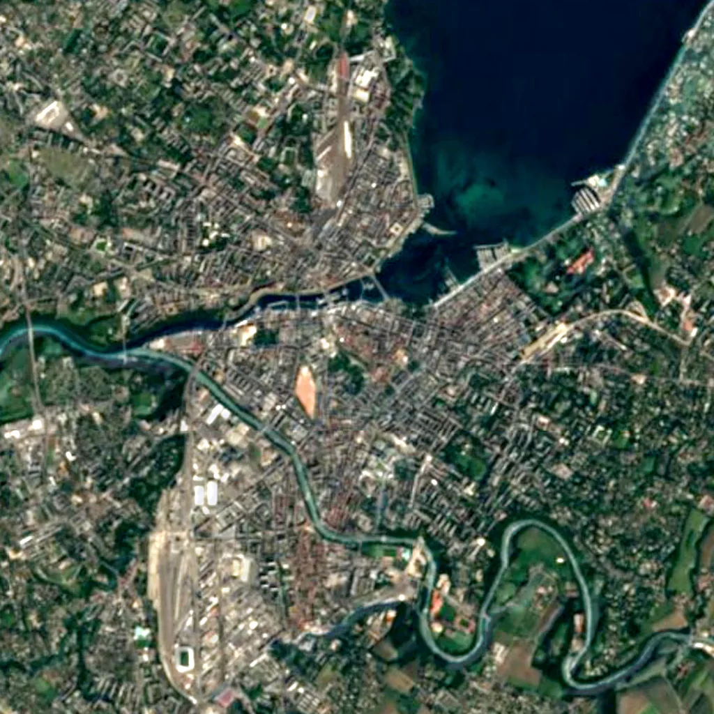 Geneva official chestnut tree seen from above (Sentinel-2)