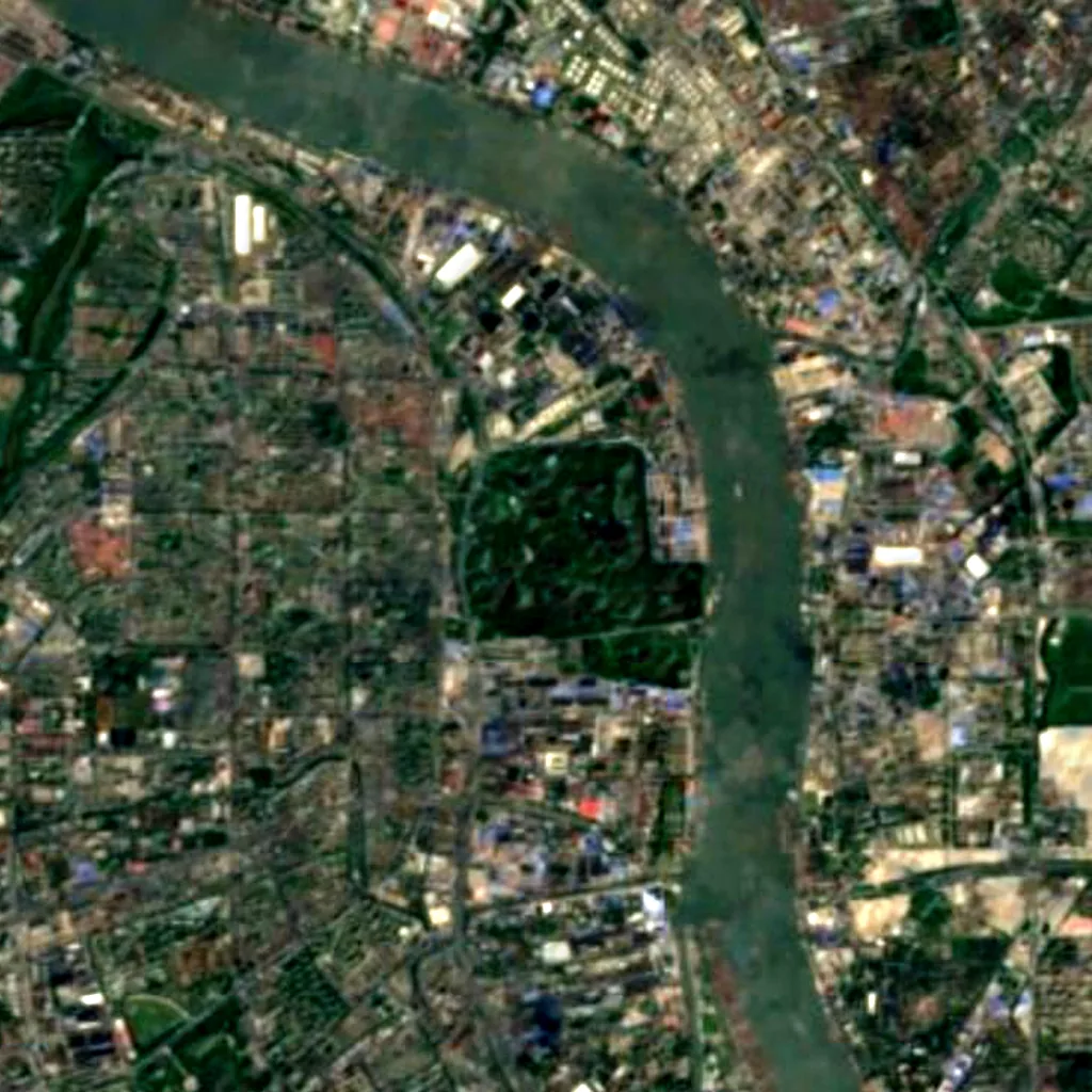 Gongqing Forest Park seen from above (Sentinel-2)