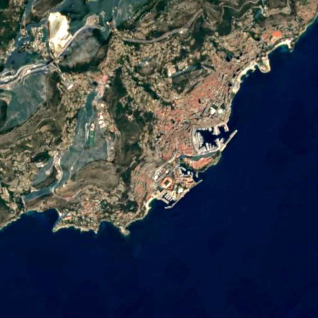 Jardin Exotique de Monaco seen from above (Sentinel-2)