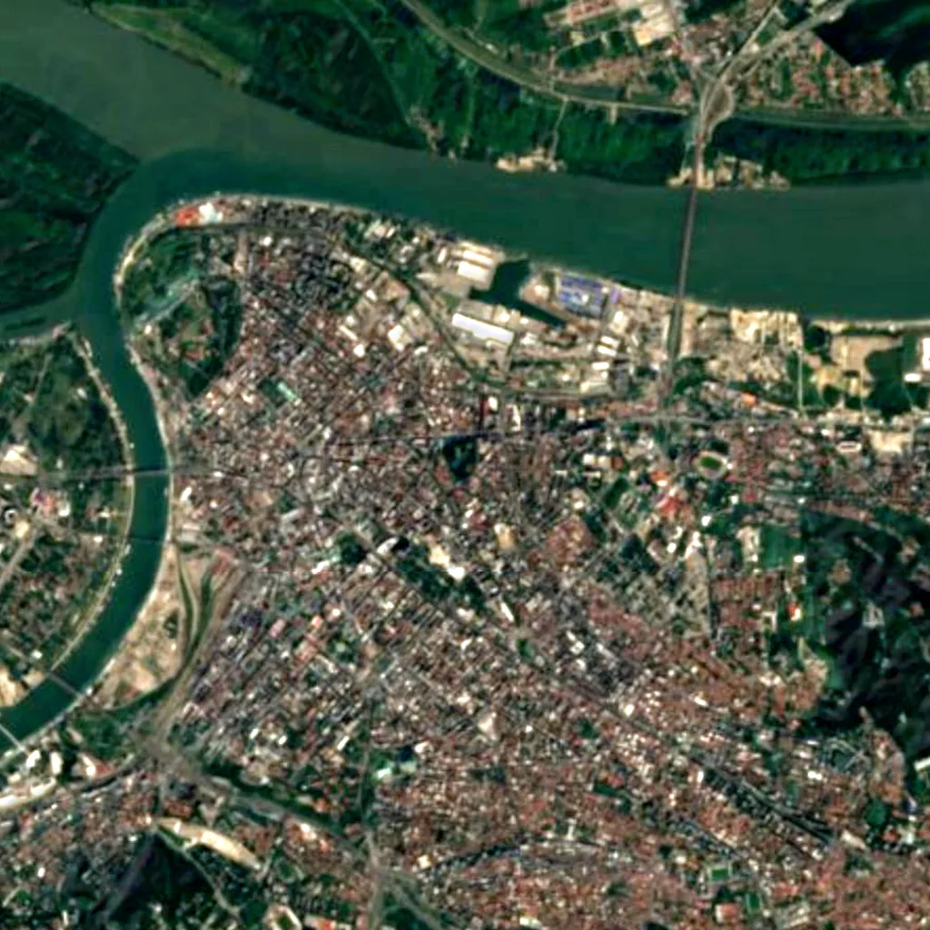 Jevremovac botanic garden seen from above (Sentinel-2)