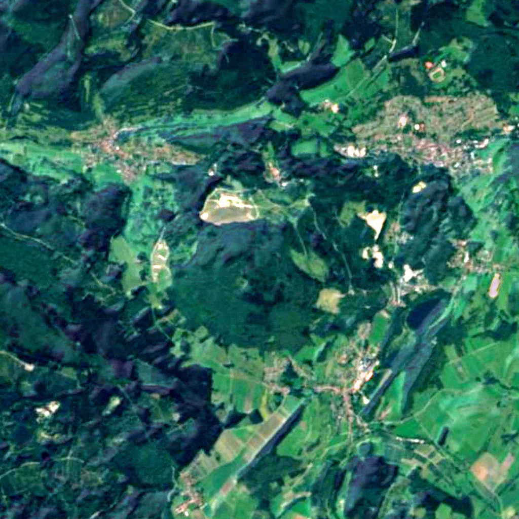 Kaufungen Forest seen from above (Sentinel-2)