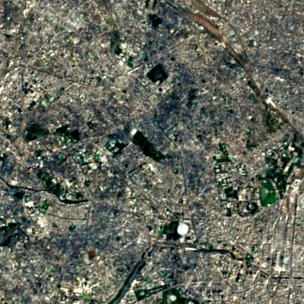 Koishikawa Botanical Garden seen from above (Sentinel-2)