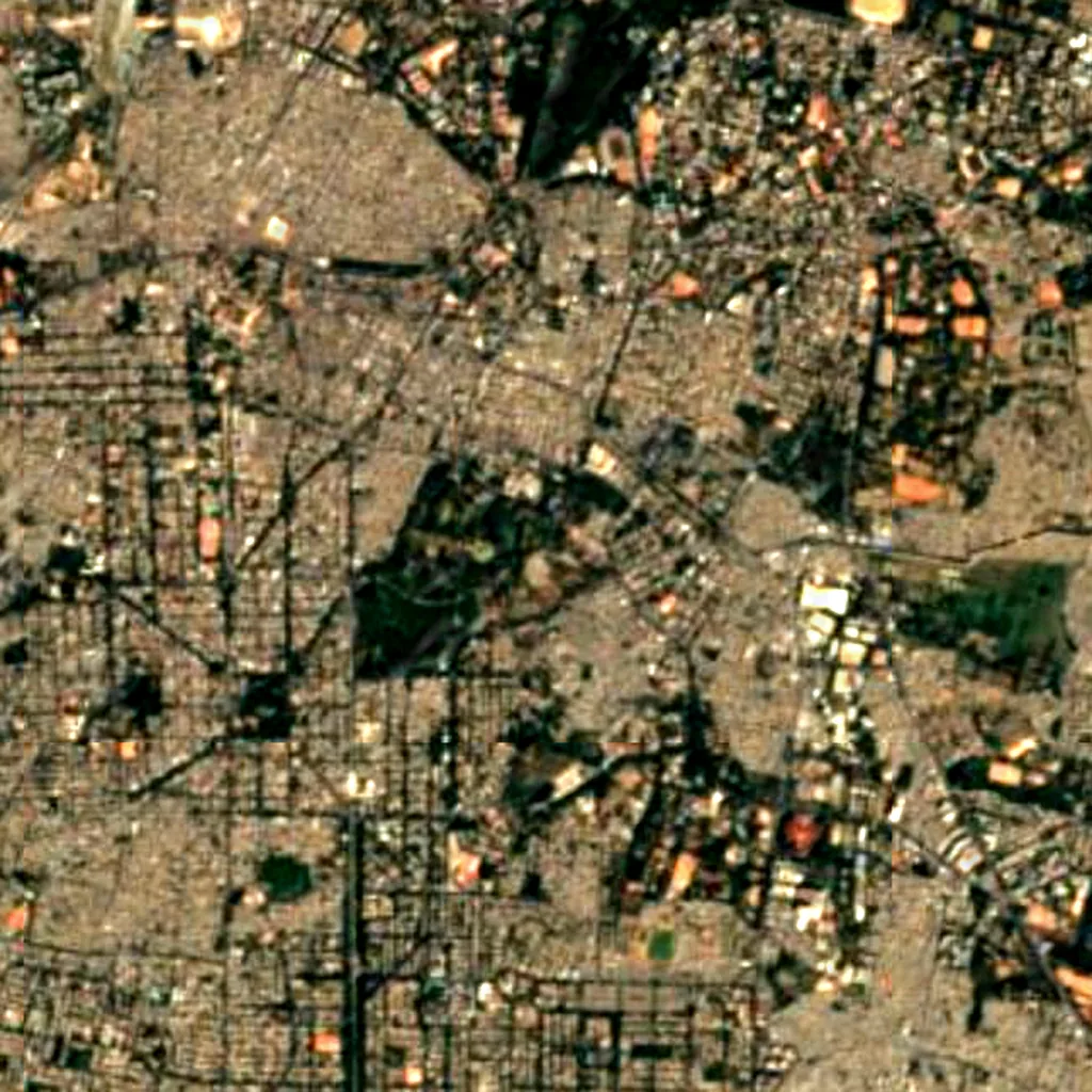 Lalbagh Botanical Garden, Bangalore seen from above (Sentinel-2)