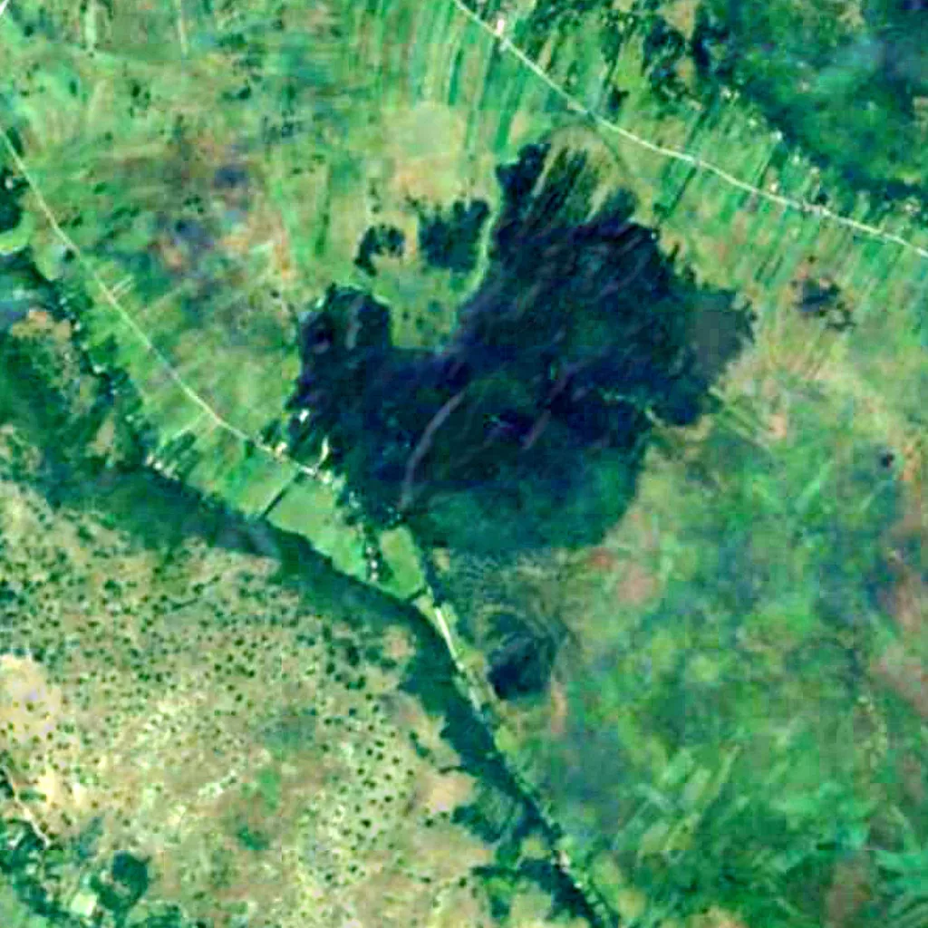 Laudonov Gaj seen from above (Sentinel-2)