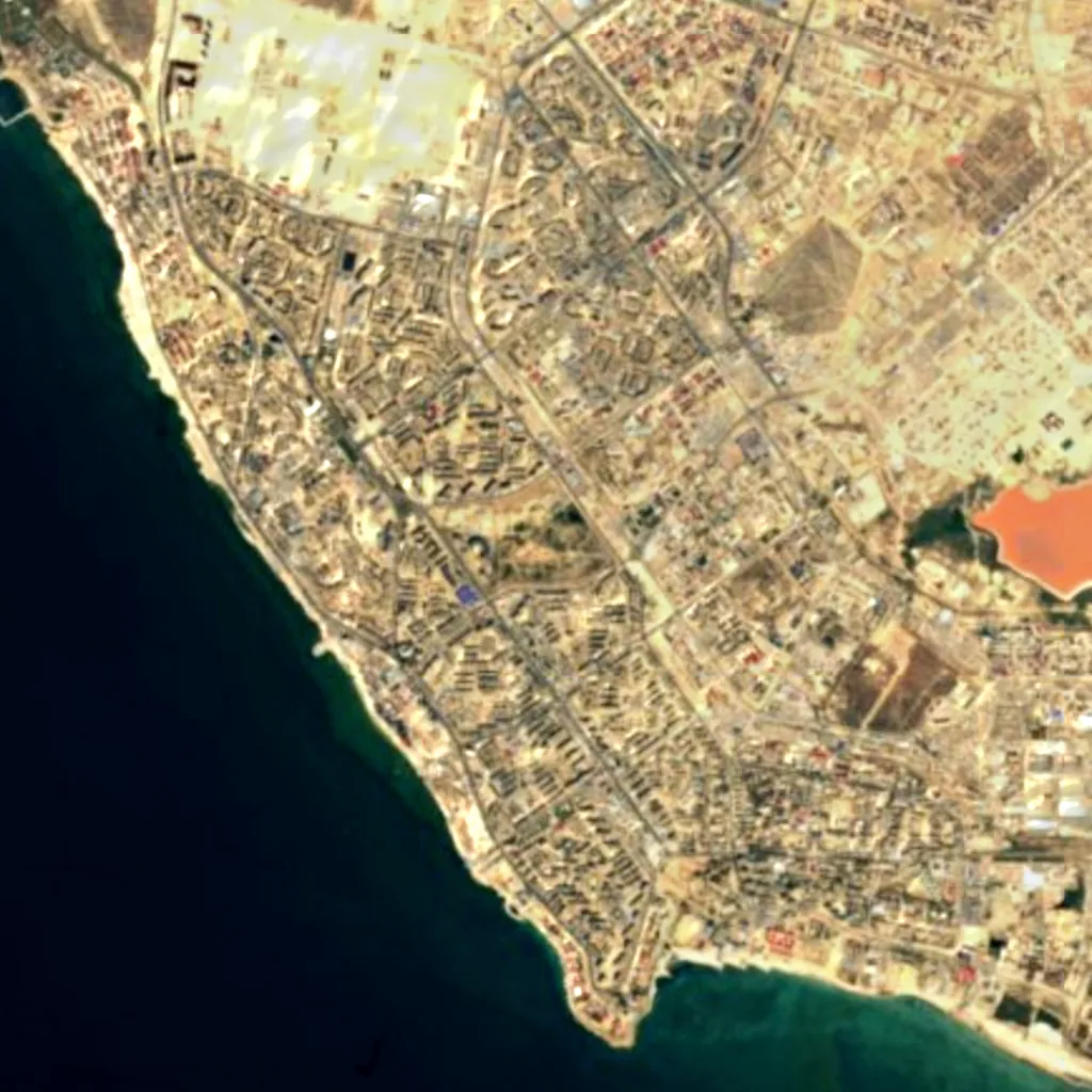 Mangyshlak experimental Botanical Garden seen from above (Sentinel-2)