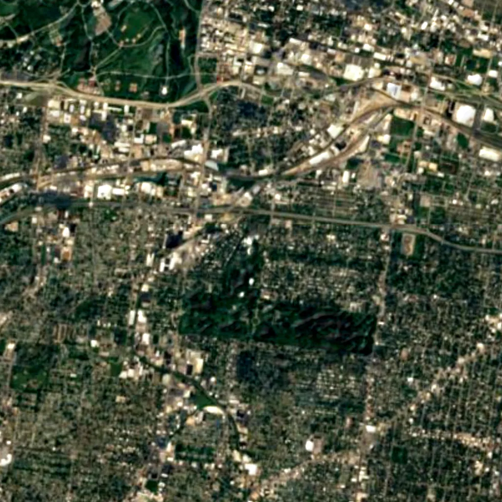 Missouri Botanical Garden seen from above (Sentinel-2)