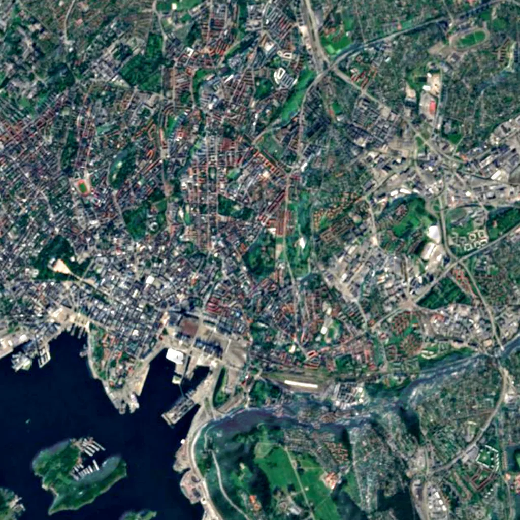 Oslo Botanical Garden seen from above (Sentinel-2)