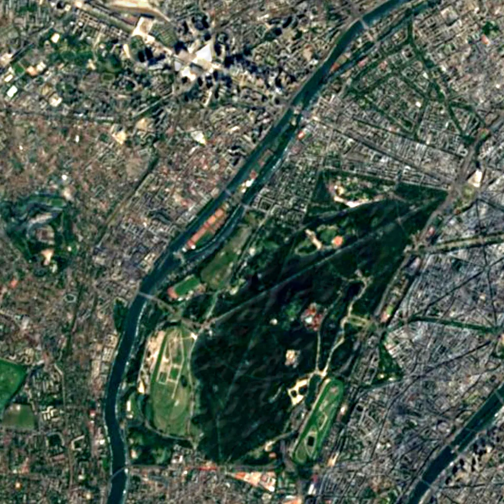 Parc de Bagatelle seen from above (Sentinel-2)