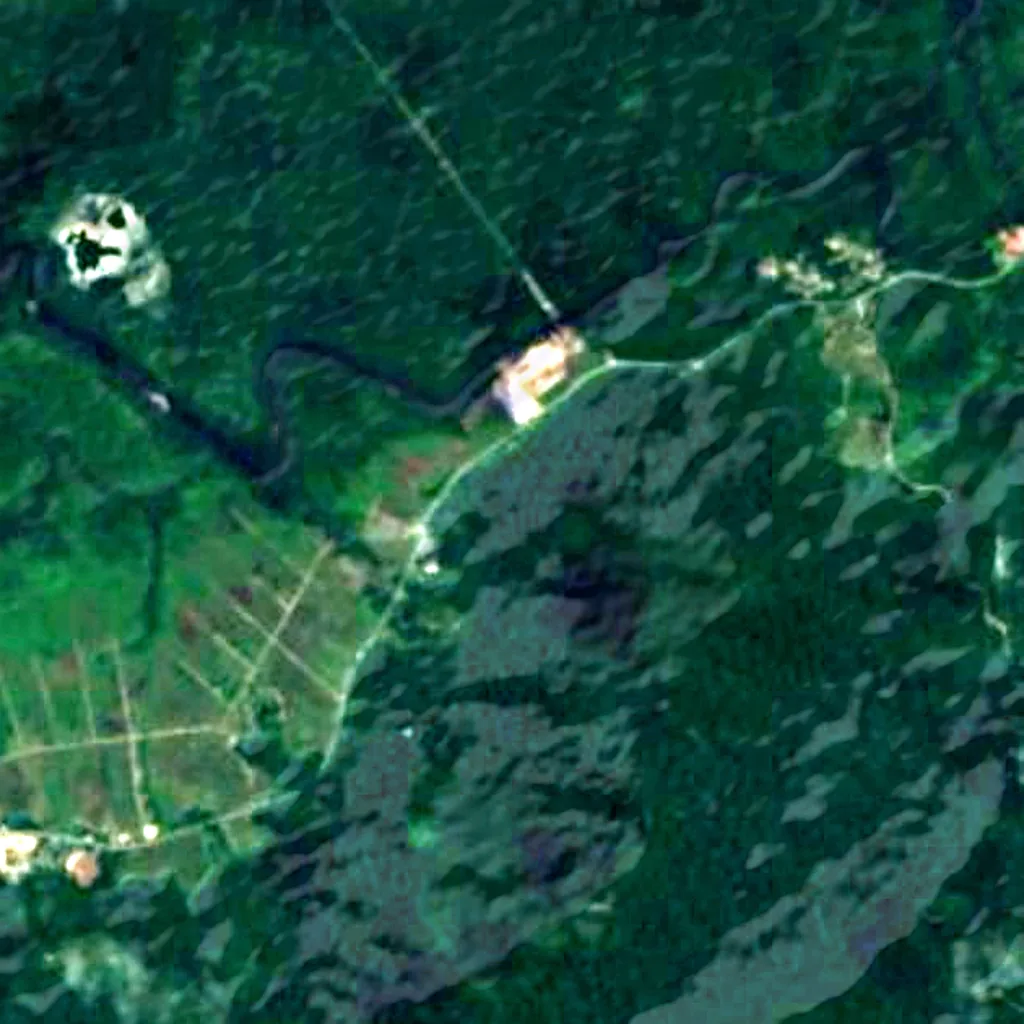 Peradayan Forest Recreation Park seen from above (Sentinel-2)