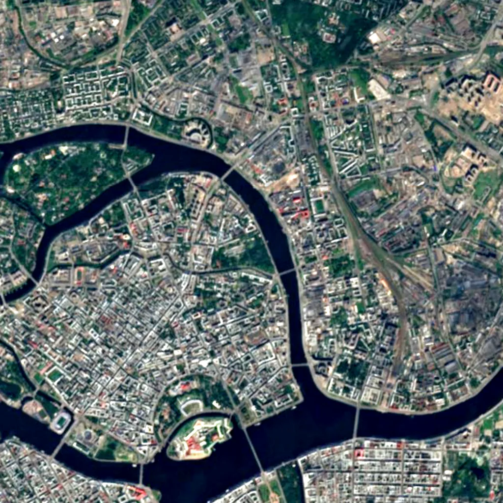 Peter the Great Botanical Garden seen from above (Sentinel-2)