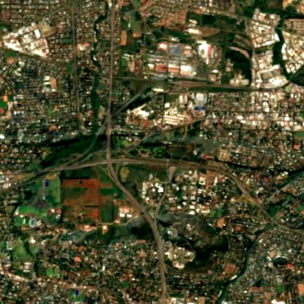 Pretoria National Botanical Garden seen from above (Sentinel-2)