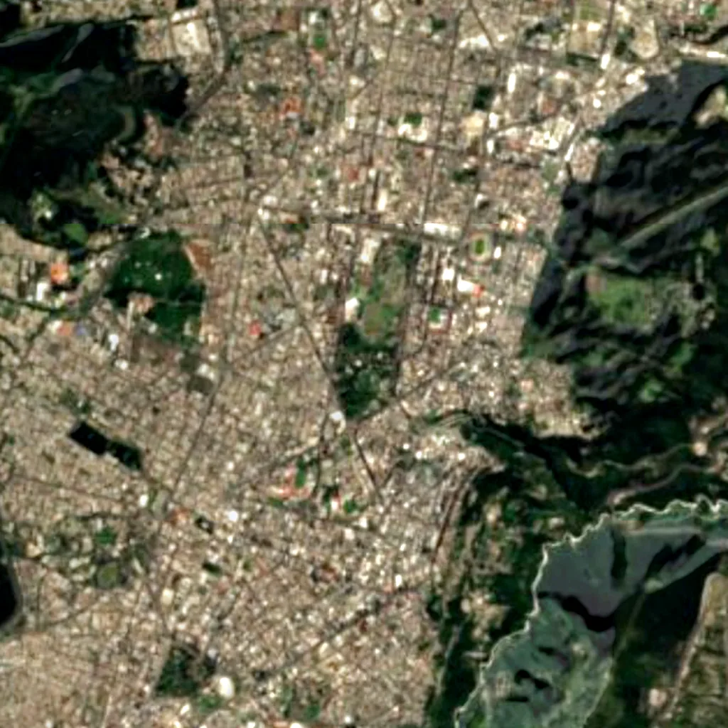 Quito Botanical Gardens seen from above (Sentinel-2)