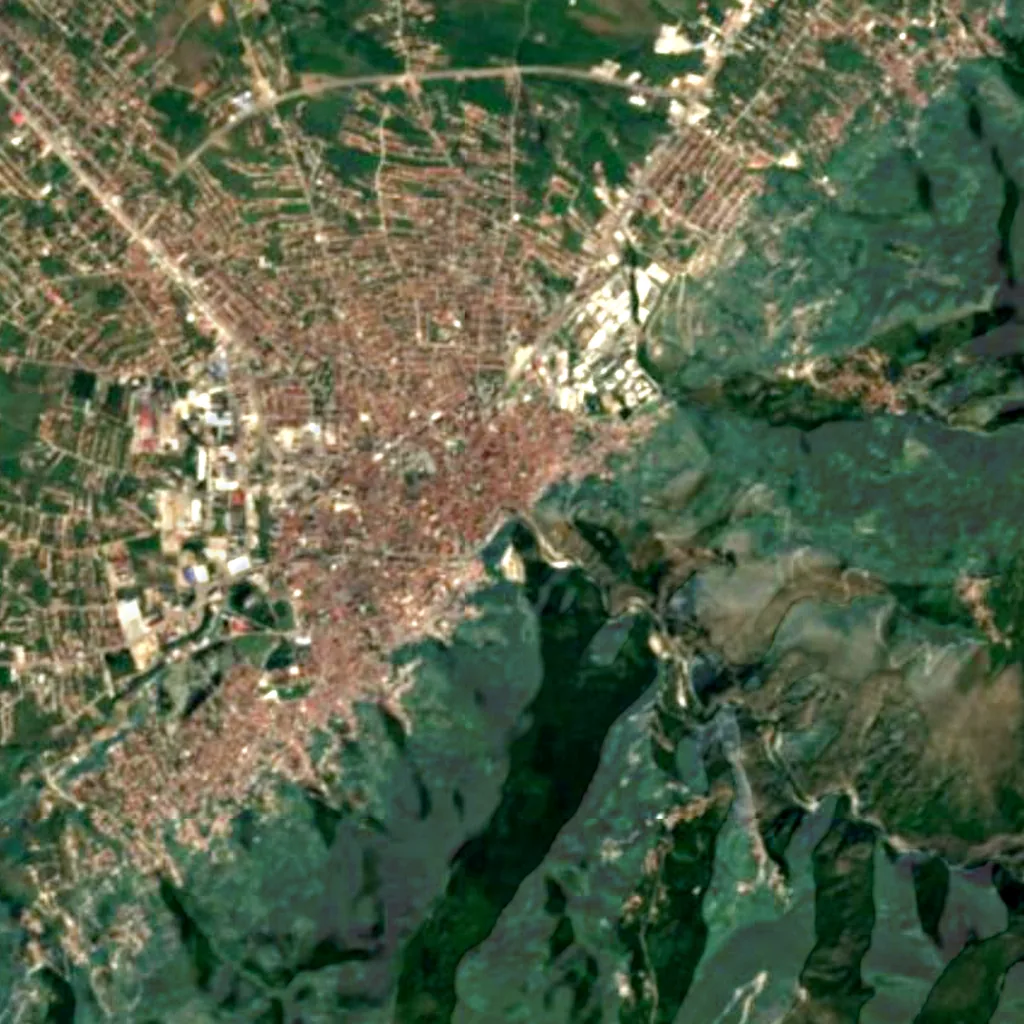 Rrapi i Marashit seen from above (Sentinel-2)