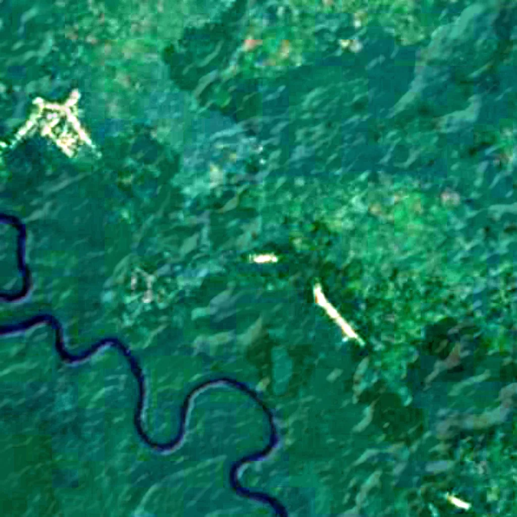 Salonga National Park seen from above (Sentinel-2)