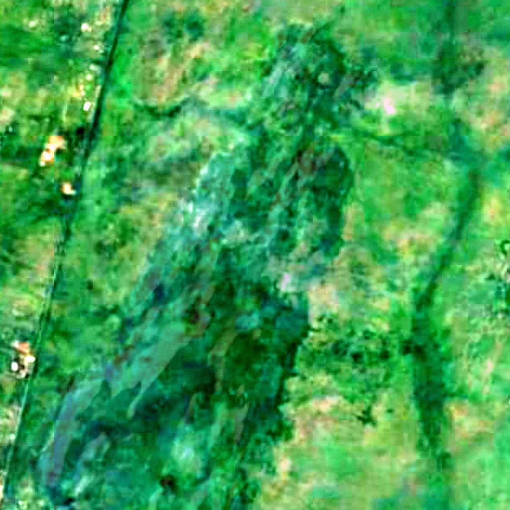 Shai Hills Resource Reserve seen from above (Sentinel-2)