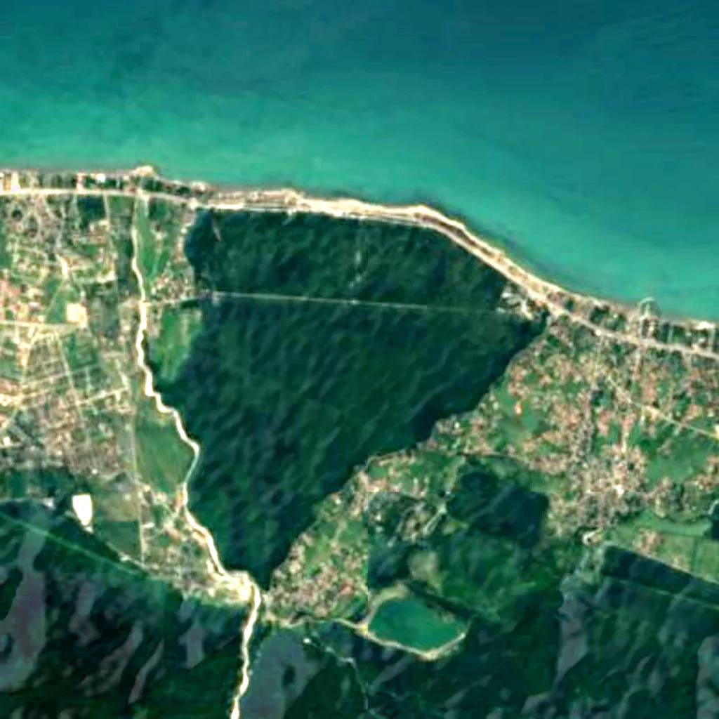 Sisangan Forest Park seen from above (Sentinel-2)