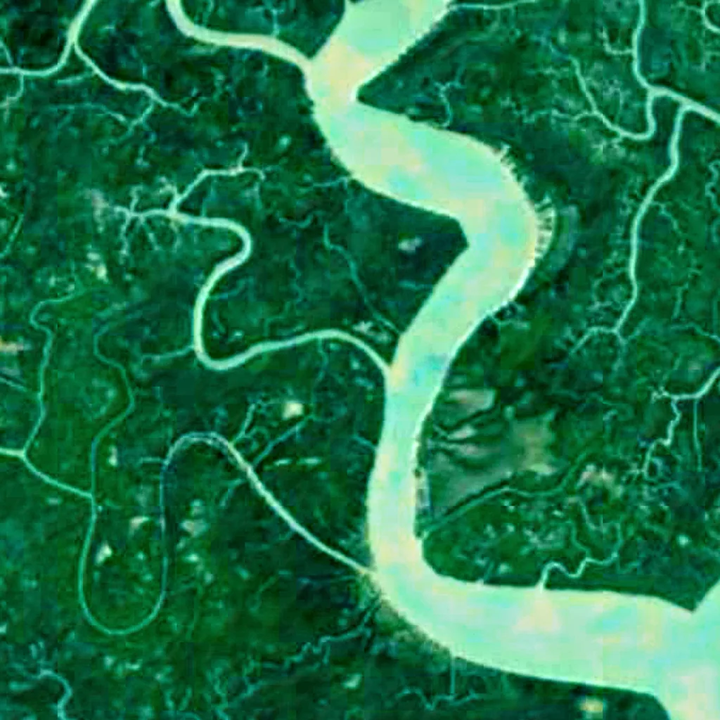 Sundarbans seen from above (Sentinel-2)
