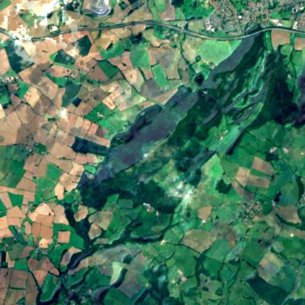 The Wrekin seen from above (Sentinel-2)