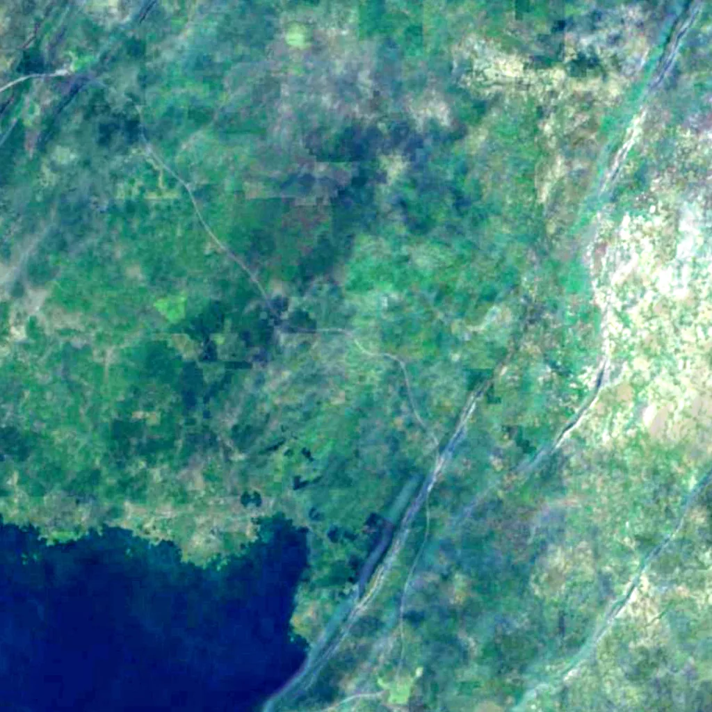 Þingvallaskógar seen from above (Sentinel-2)