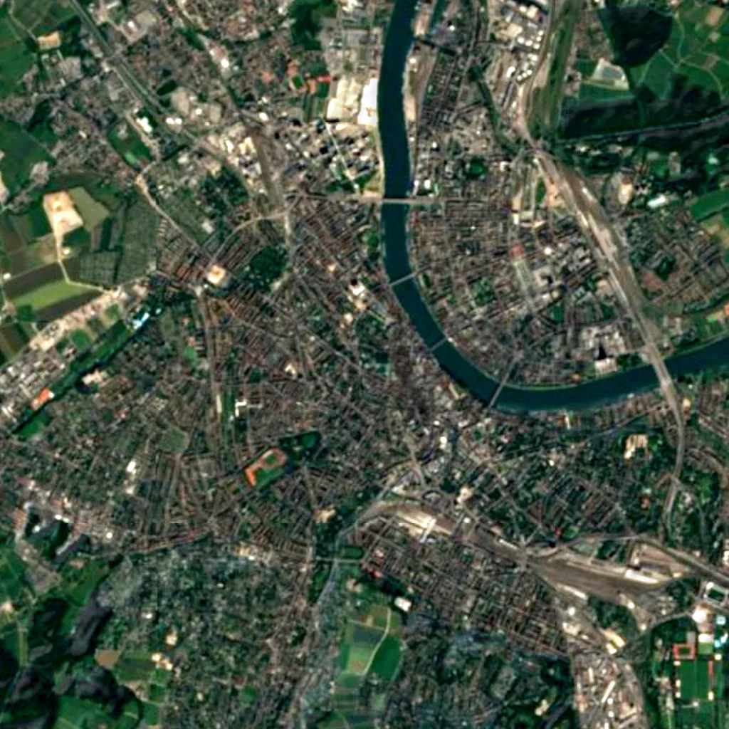 University of Basel Botanical Garden seen from above (Sentinel-2)