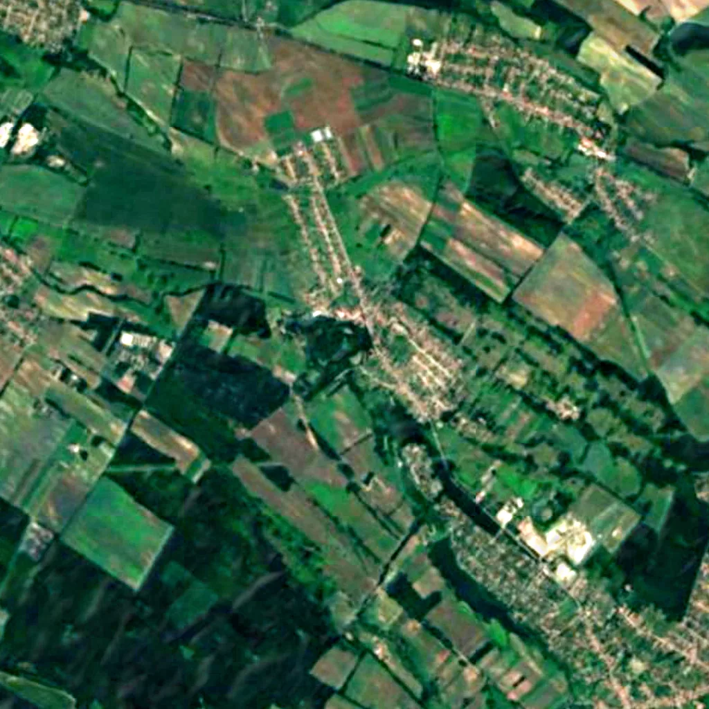 Vácrátót Botanical Garden seen from above (Sentinel-2)