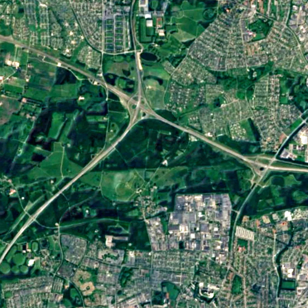Vestskoven seen from above (Sentinel-2)
