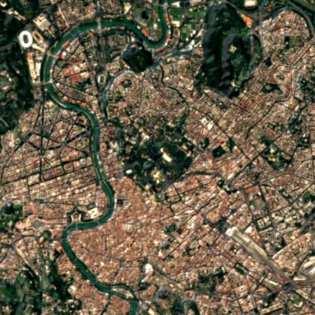 Villa Borghese gardens seen from above (Sentinel-2)