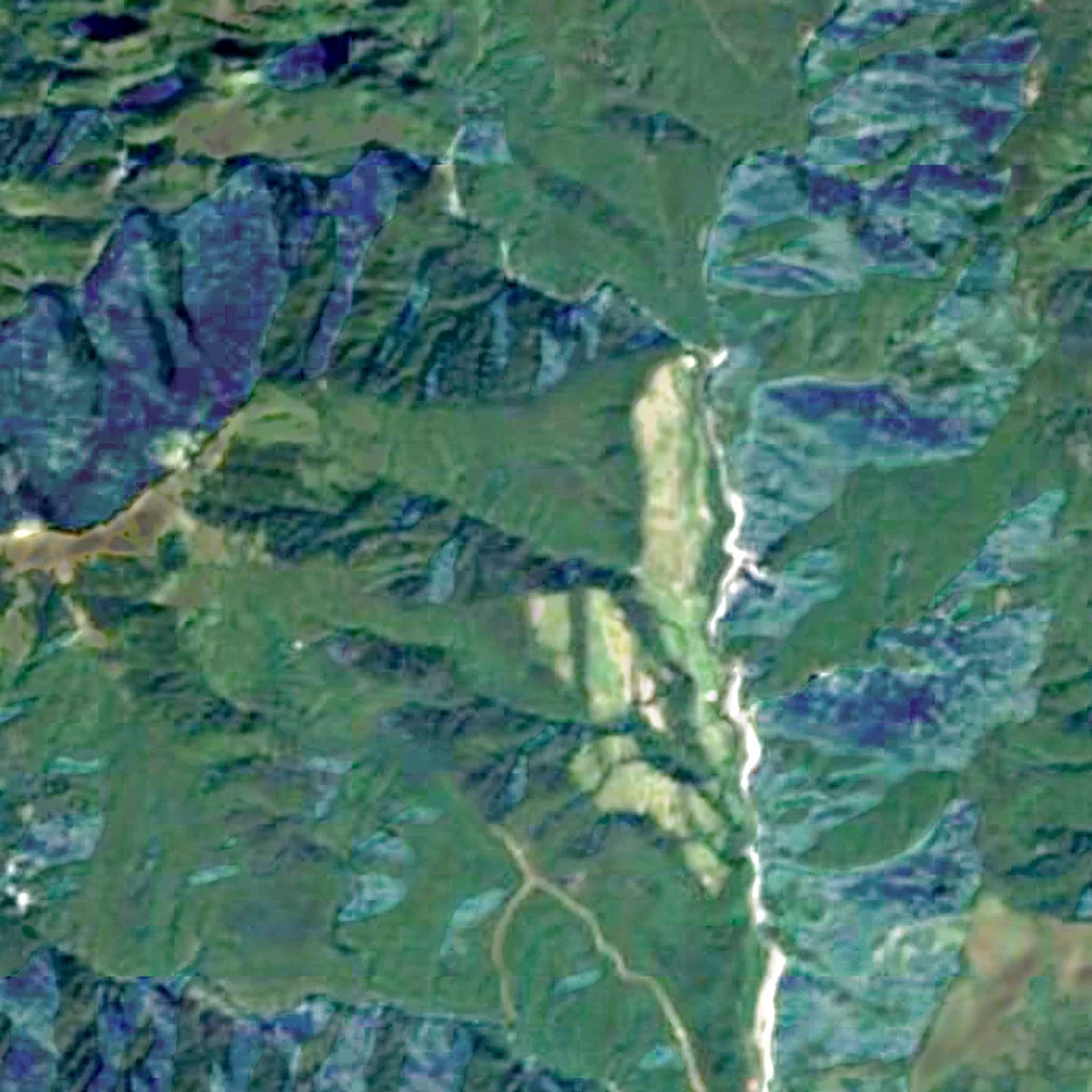 Wuling National Forest Recreation Area seen from above (Sentinel-2)