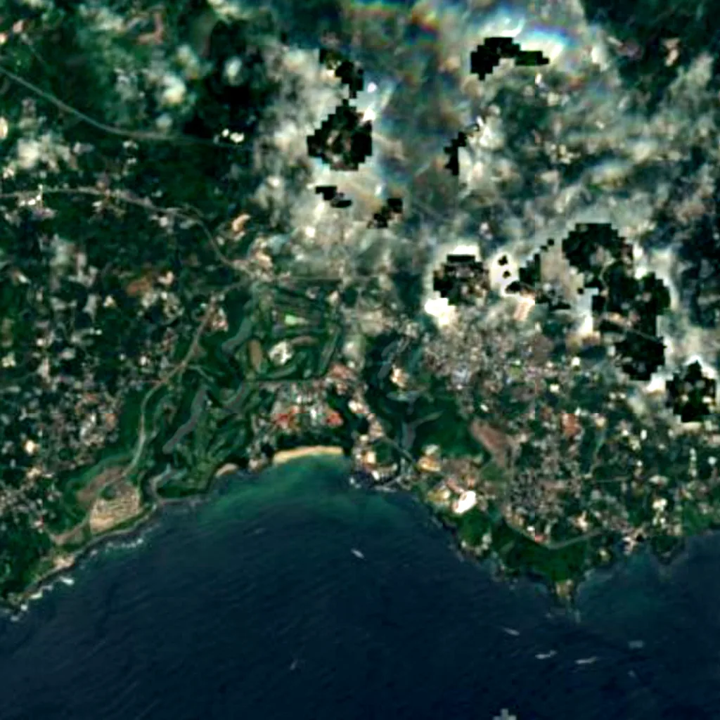 Yeomiji Botanical Garden seen from above (Sentinel-2)